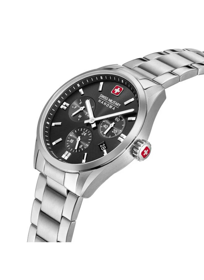 SWISS MILITARY HANOWA Roadrunner Advanced 43mm Men's Multifunction Watch with Black Dial