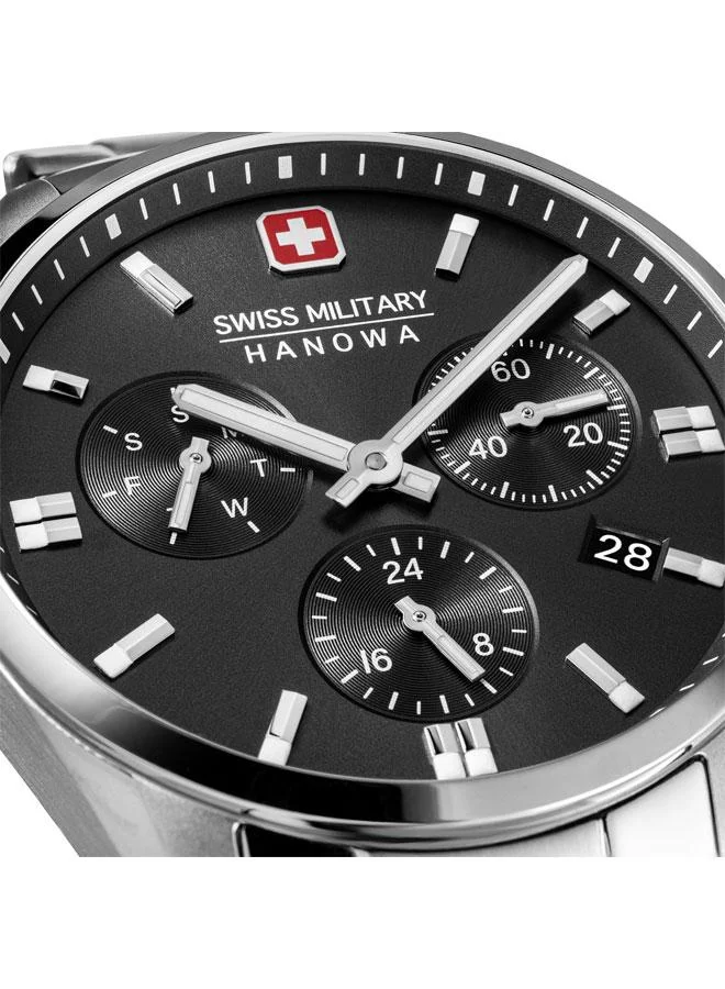 SWISS MILITARY HANOWA Roadrunner Advanced 43mm Men's Multifunction Watch with Black Dial