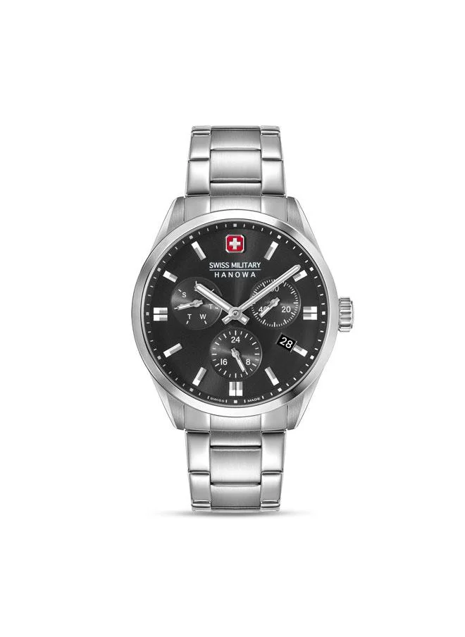 SWISS MILITARY HANOWA Roadrunner Advanced 43mm Men's Multifunction Watch with Black Dial