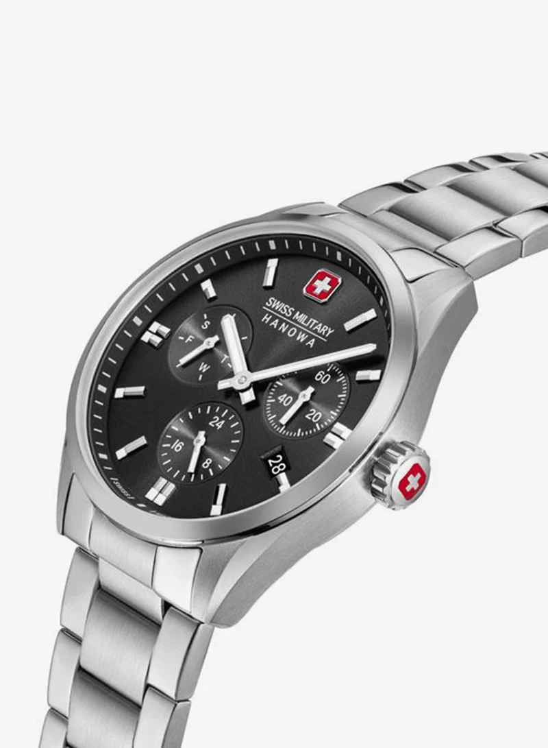 SWISS MILITARY HANOWA Roadrunner Advanced 43mm Men's Multifunction Watch with Black Dial