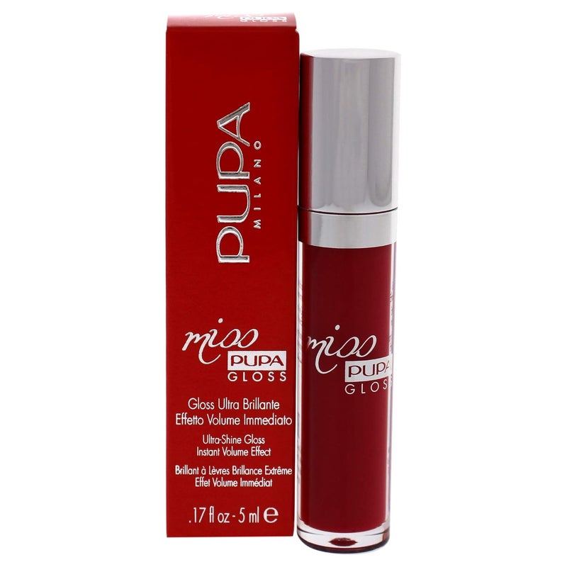 Pupa Milano Miss Milano Lip Gloss  Shiny Smooth Plump  Soft Innovative Gel Texture  Glides Smoothly On Lips  For A Moisturizing And Volume Enhancing Effect  305 Essential Red  017 OZ