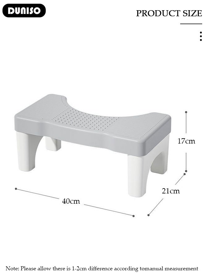 DUNISO Detachable Toilet Squat Stool ,Sturdy Non-Slip Poop Stool for Bathroom Adults with Foot Massage, Prevent Constipation, Toilet Footstool For Better Bowel Movements, Grey - Image 2