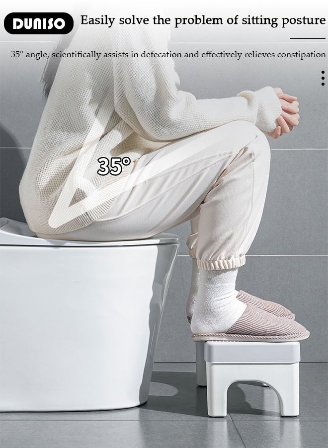 DUNISO Detachable Toilet Squat Stool ,Sturdy Non-Slip Poop Stool for Bathroom Adults with Foot Massage, Prevent Constipation, Toilet Footstool For Better Bowel Movements, Grey - Image 3