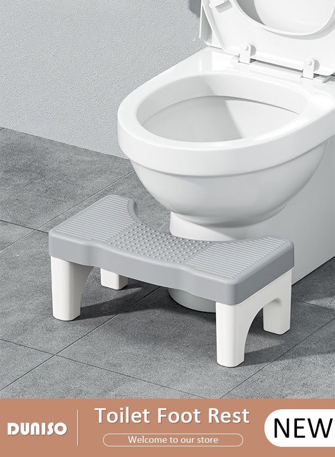 DUNISO Detachable Toilet Squat Stool ,Sturdy Non-Slip Poop Stool for Bathroom Adults with Foot Massage, Prevent Constipation, Toilet Footstool For Better Bowel Movements, Grey - Image 1