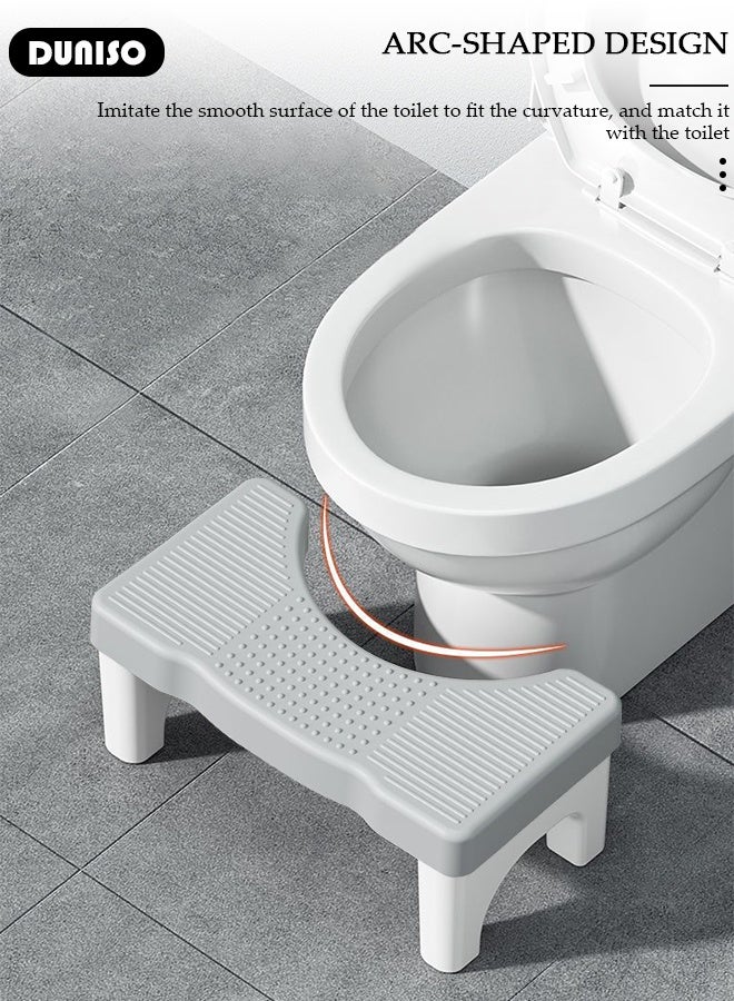 DUNISO Detachable Toilet Squat Stool ,Sturdy Non-Slip Poop Stool for Bathroom Adults with Foot Massage, Prevent Constipation, Toilet Footstool For Better Bowel Movements, Grey - Image 4