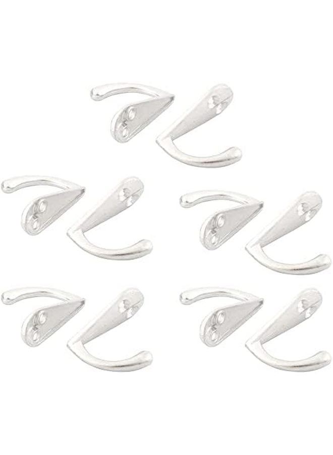 حامل مفاتيح منظم للمنزل مثبت على الحائط لحمل المناشف والأوشحة والأكياس، 10 قطع، بلون فضي - Image 2