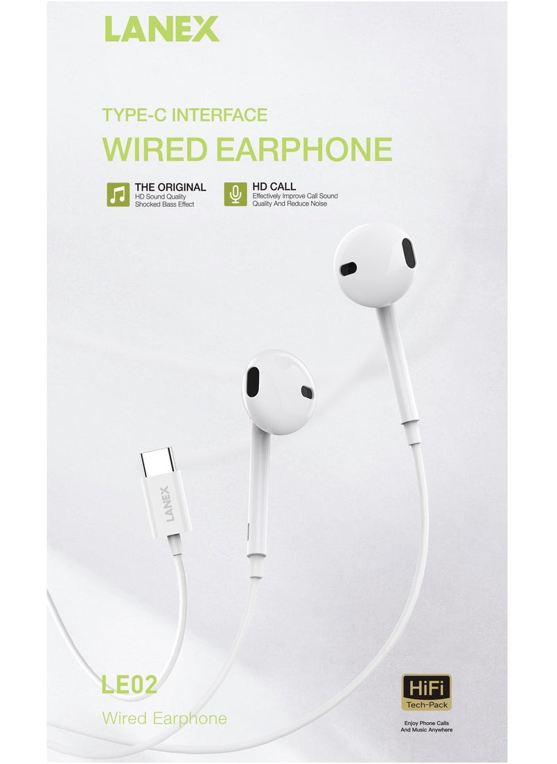LANEX Lanix LE02 1.2m Type-C Earphone  - Image 2