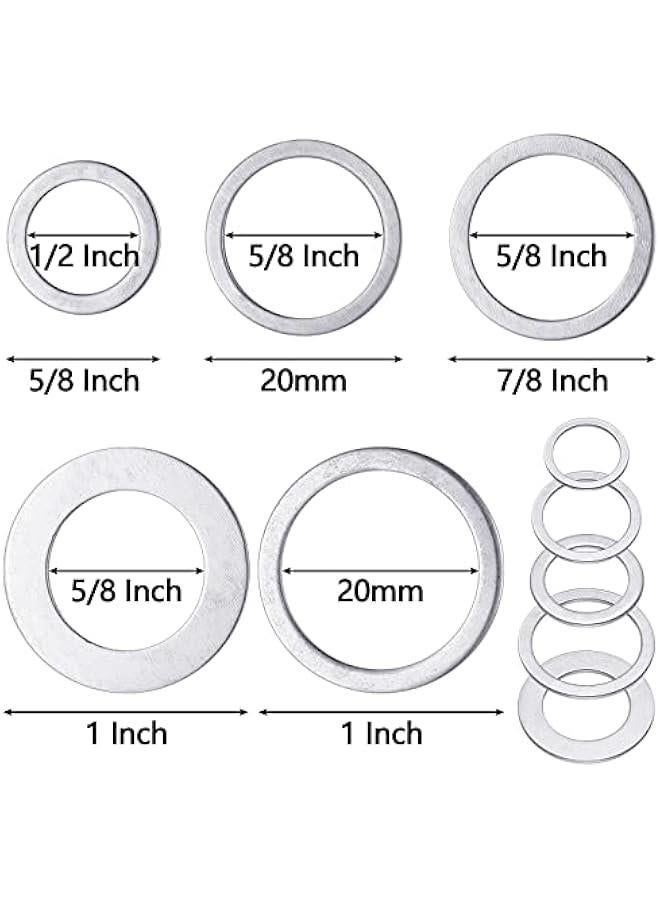 20 Pcs Saw Blade Bushing Set Saw Blade Adapter Ring Saw Blade Spacer, 1 Inch to 20 mm, 1 Inch to 5/8 Inch, 7/8 Inch to 5/8 Inch, 20 mm to 5/8 Inch, 5/8 Inch to 1/2 Inch, 4 Per Model  - Image 2