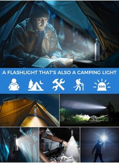 SMILING SHARK Portable Torch LED Work Light, 1200mAh, COB Side G1 Flash Light, 3 Modes Zoomable Focus White Waterproof Powerful Super Bright EDC, Outdoor Emergency, Mini-Rechargeable, Camping Flashlight (Gray)  - Image 4