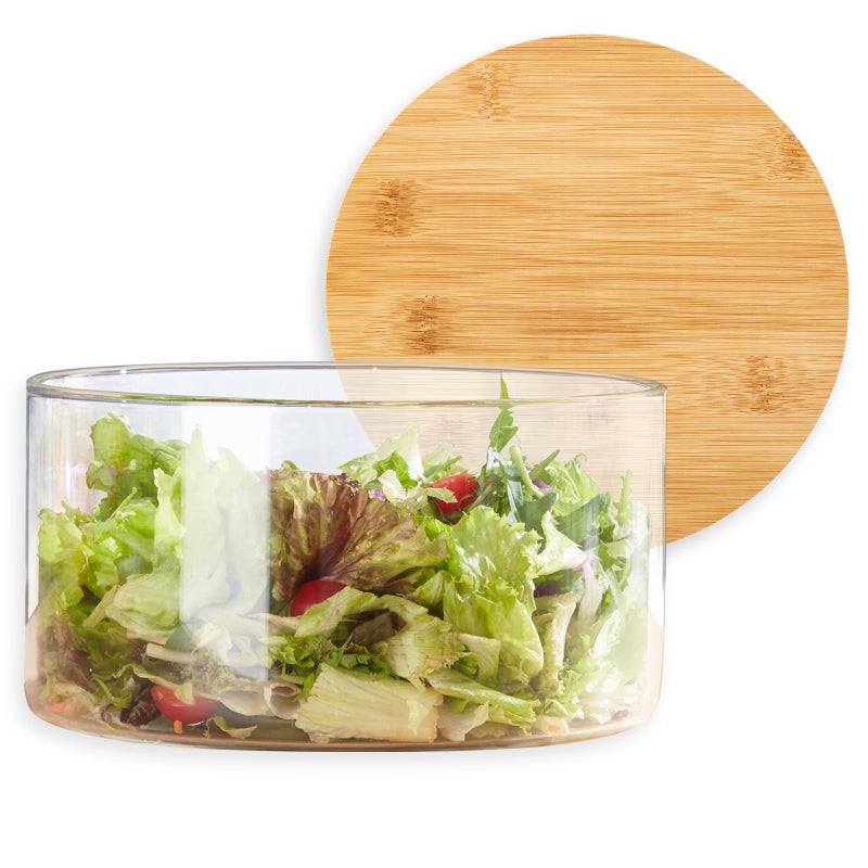 Opexscal 190oz Extra Large Glass Trifle Bowl with Lid, Modern Design Clear Glass Round Dessert Centerpiece Serving Bowl for Laying Ice Cream Cakes, Salad, Fruit, Microwave & Dishwasher Safe - Image 1