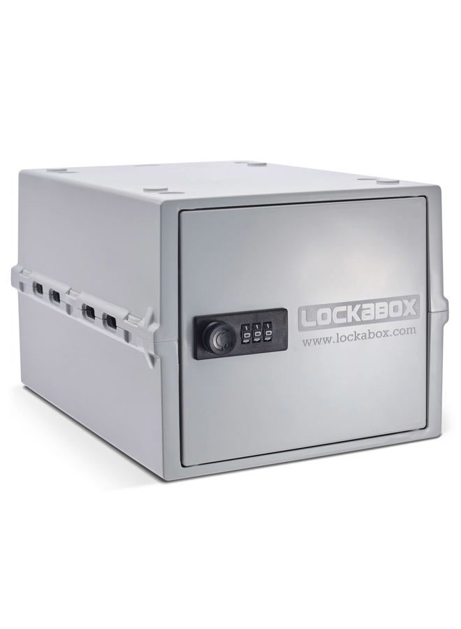Lockabox One™ | Premium Lockable Storage Box (10L) | Combination Lock Box for Food, Medicine & Home Safety | Made In Britain | External Size 31 x 21 x 17 cm (Opal White) - Image 1