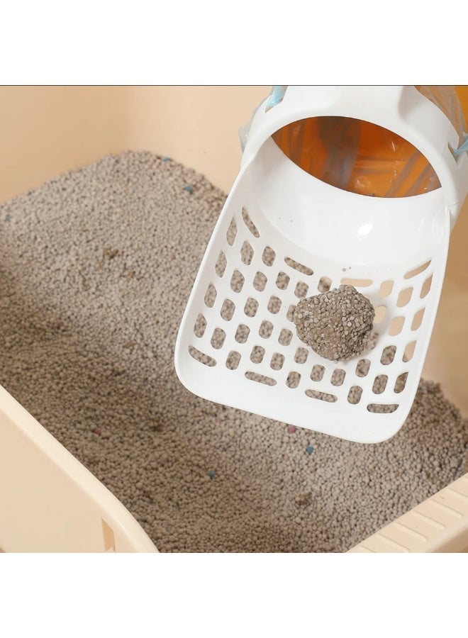 Cat Litter Scoop with Built-In Waste Container + 4 Rolls Pet Waste Bags – Easy-Use Poop Scoop for Cats and Dogs, Leak-Resistant and Perfect for Litter Boxes - Image 3