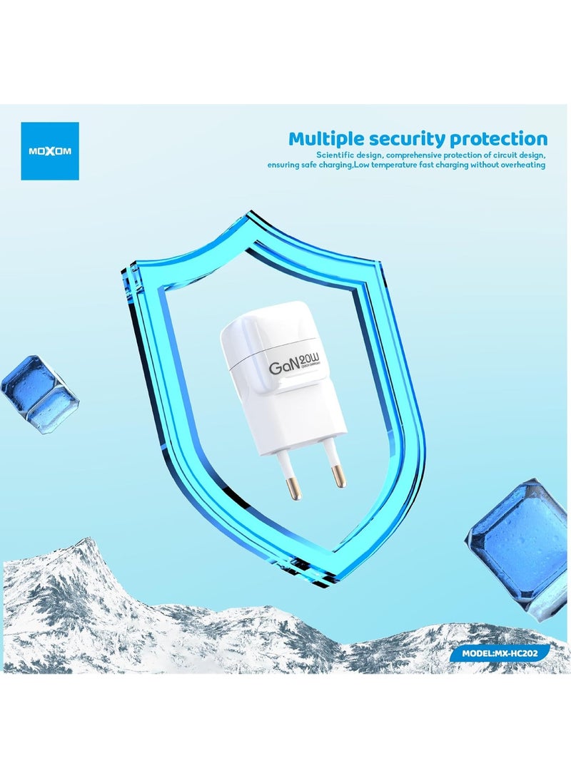 Moxom MX-HC202 Fast Charger with Dual USB Ports for Various Smartphones 2.4A - White - Image 4