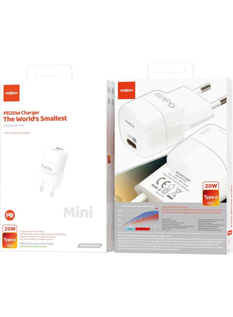 Moxom MX-HC202 Fast Charger with Dual USB Ports for Various Smartphones 2.4A - White - Image 3