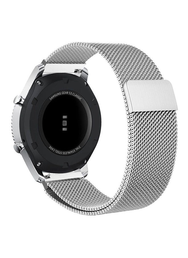 Generic - Samsung Gear S Frontier Band Premium Solid Milanese Stainless Steel Watch Bands Link Bracelet Strap For Samsung Gear S Classic Gear S Frontier Galaxy Watch  Smart Watch Fitness Silver - Image 1