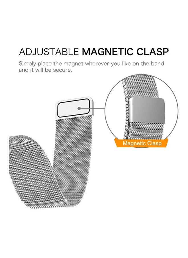 Generic - Samsung Gear S Frontier Band Premium Solid Milanese Stainless Steel Watch Bands Link Bracelet Strap For Samsung Gear S Classic Gear S Frontier Galaxy Watch  Smart Watch Fitness Silver - Image 1