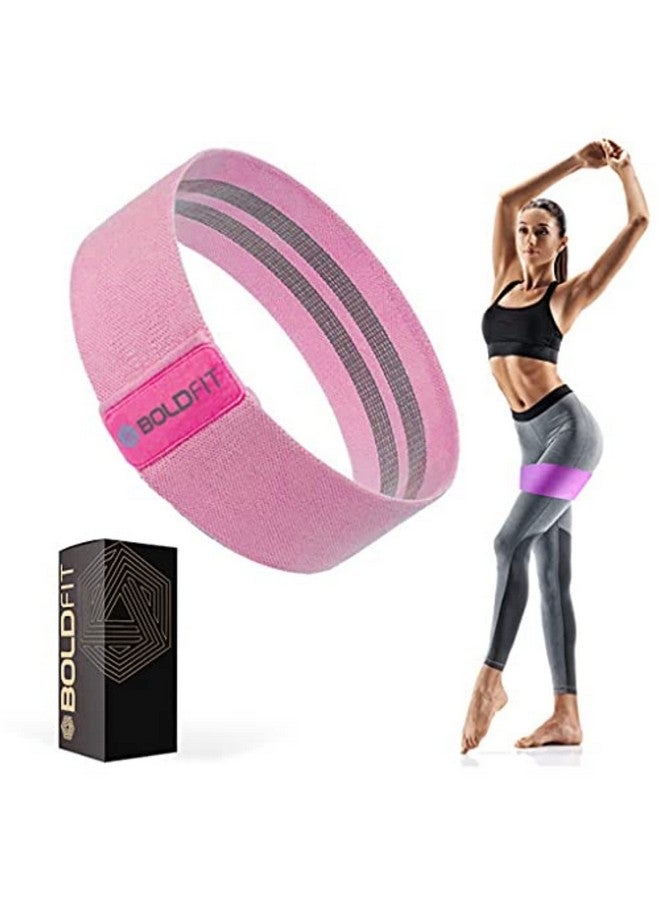 Boldfit Fabric Resistance Band - Loop Hip Band for Women & Men for Hip, Legs, Stretching, Toning Workout. Mini Loop Booty Bands for Glutes, Squats Exercise Usable in-Home & Gym. (Pink (Medium)) - Image 1