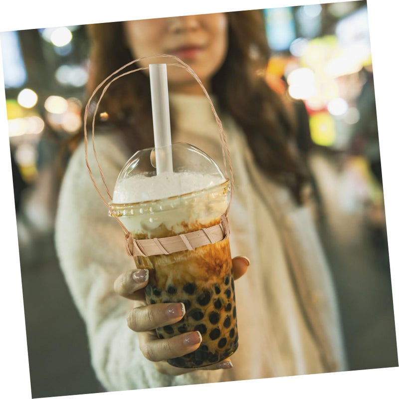 Bamboo Coffee Cup Carrier Handle Portable Drink Holder For Takeout Travel - Image 5