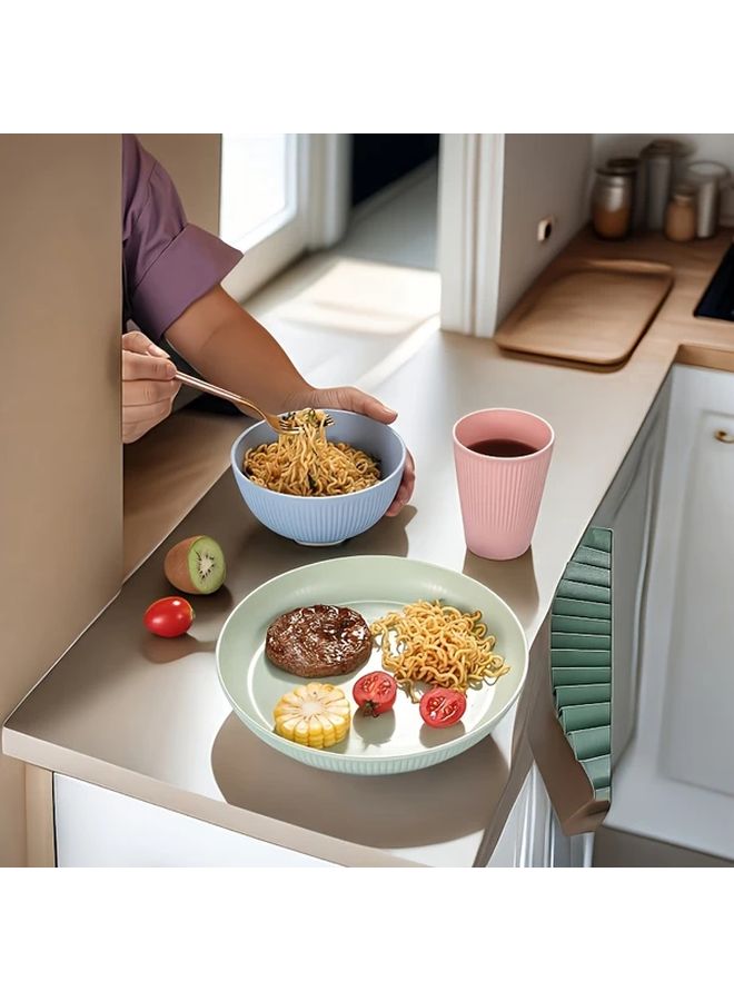 Blue Premium 3 Piece PP Plate Bowl Cup Set Microwave Dishwasher Safe - Image 5
