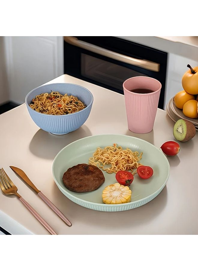 Blue Premium 3 Piece PP Plate Bowl Cup Set Microwave Dishwasher Safe - Image 4