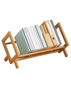 Wooden Desktop Shelf 40CM Length Small Bookshelf Mini Bookshelf Assembly Countertop Bookcase Accessories Display Stand Office Supplies Desk Storage