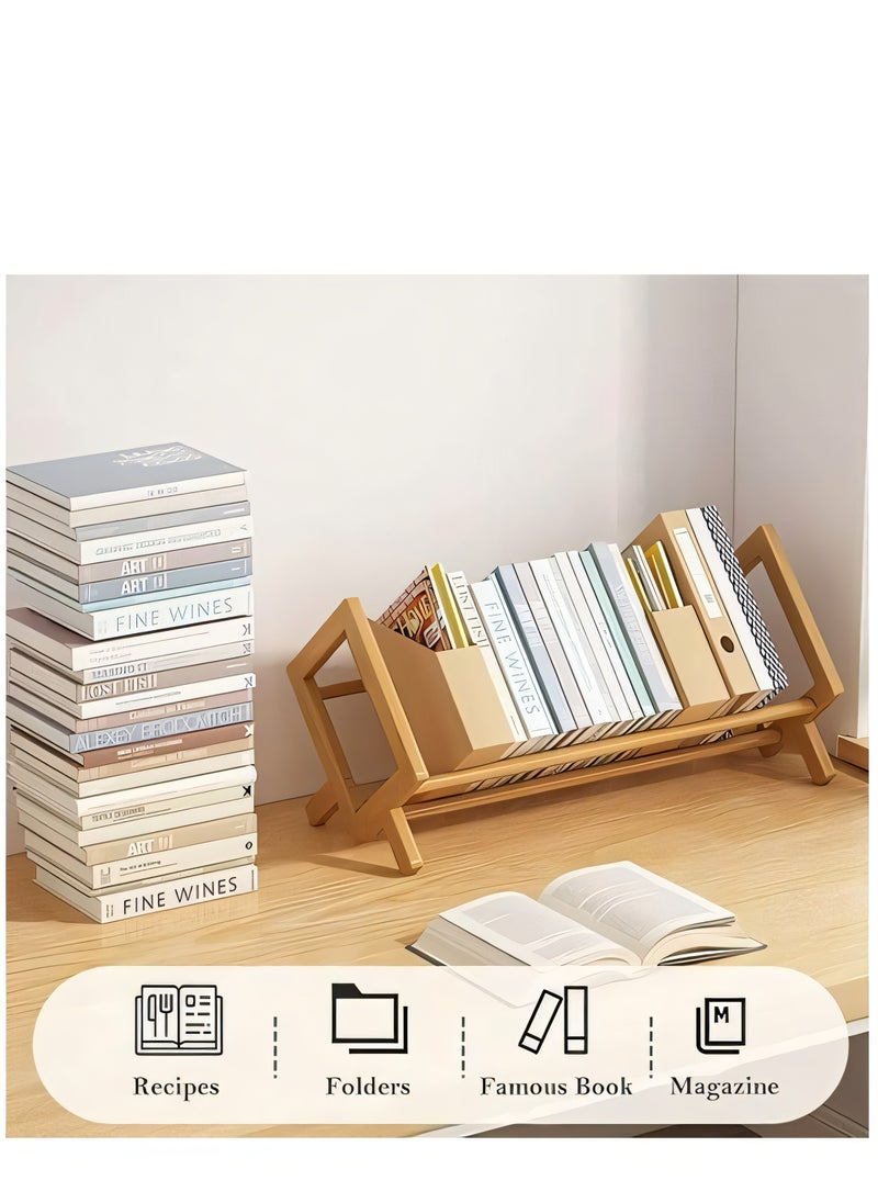 ARNOTEC - Wooden Desktop Shelf 40CM Length Small Bookshelf Mini Bookshelf Assembly Countertop Bookcase Accessories Display Stand Office Supplies Desk Storage - Image 1