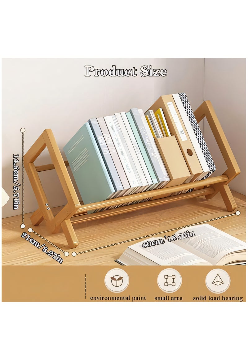 ARNOTEC - Wooden Desktop Shelf 40CM Length Small Bookshelf Mini Bookshelf Assembly Countertop Bookcase Accessories Display Stand Office Supplies Desk Storage - Image 1