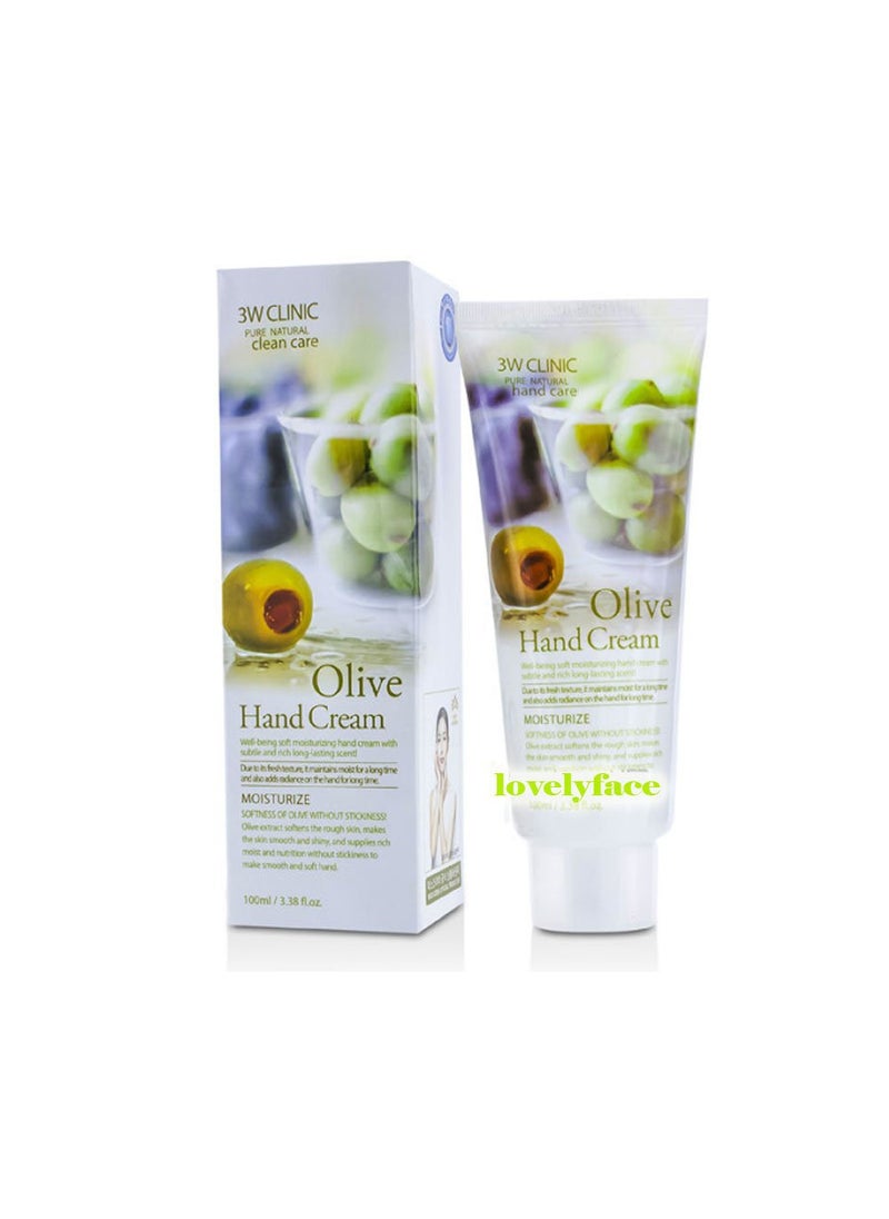 3W CLINIC 3W Clinic Hand Cream, Olive, 3.38 Ounce 