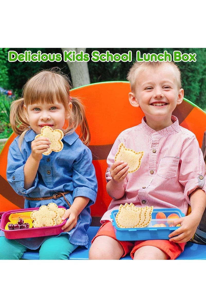 Sandwich Cutter for Kids, 6Pcs Biscuit cutter and Sealer Makers, DIY Cookie Stamps Mold Vegetable Fruit Cutters Shapes Kids Back to School Bento Lunch Box - Image 2
