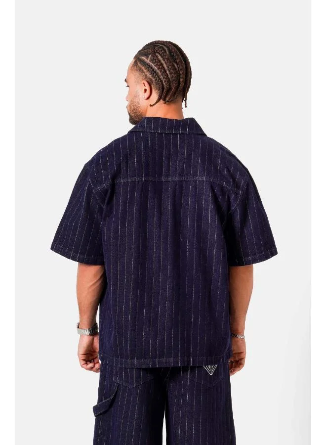 Sixth June Striped Denim Baggy Shirt