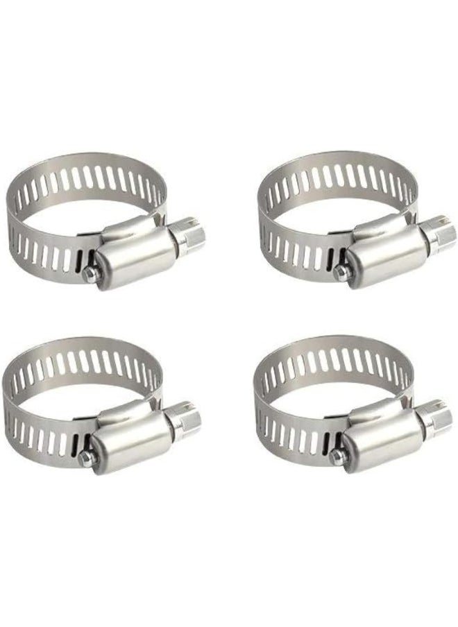 Poaker 4Pcs Gi Hose Clips Adjustable Worm Drive Pipe Clamps For Securing Hose Connections In Gas Lines Water Pipes Industrial Hoses Oil Pipes And More 16Mm To 22Mm  - Image 1