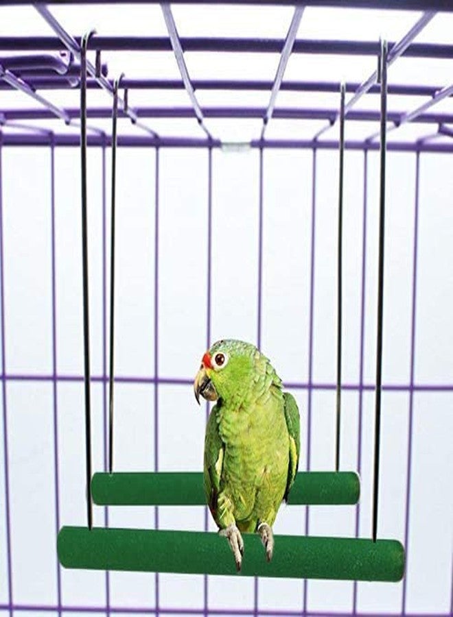 سايج سكوير منصة تعليق رملية خشبية طبيعية من سيج سكوير، لعبة تسلق وتمرين للطيور (كبيرة) (عبوة من قطعتين) - Image 5