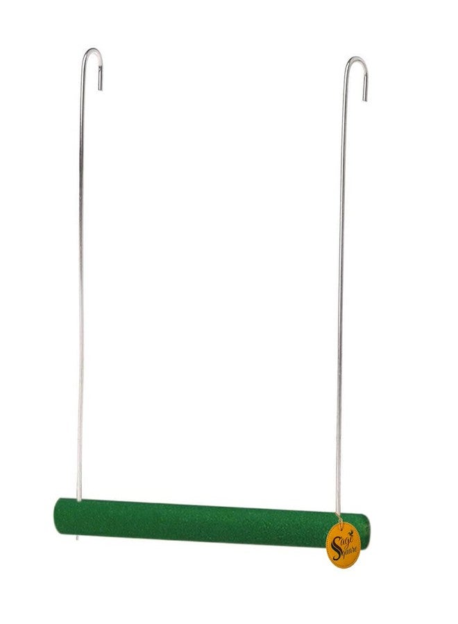 سايج سكوير منصة تعليق رملية خشبية طبيعية من سيج سكوير، لعبة تسلق وتمرين للطيور (كبيرة) (عبوة من قطعتين) - Image 4