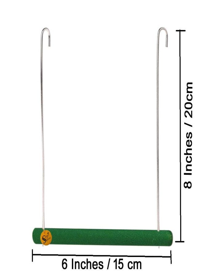 سايج سكوير منصة تعليق رملية خشبية طبيعية من سيج سكوير، لعبة تسلق وتمرين للطيور (كبيرة) (عبوة من قطعتين) - Image 3