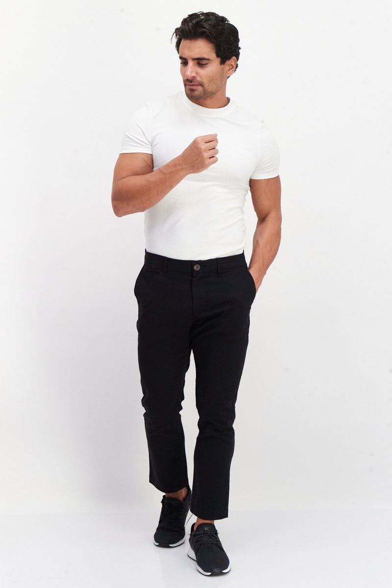 Tahari سروال رجال ضيق بخصر مرن أمامي مسطح، أسود - Image 2