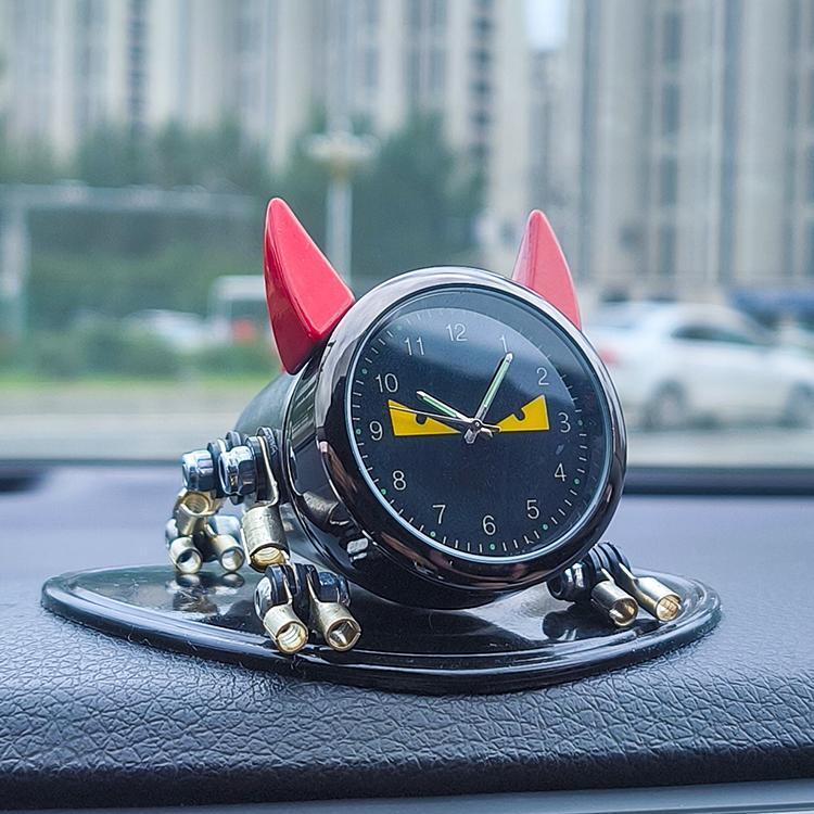 PureJoy Creative Robot Dog & Pig Car Dashboard Clock - Electronic Quartz Desk Ornament