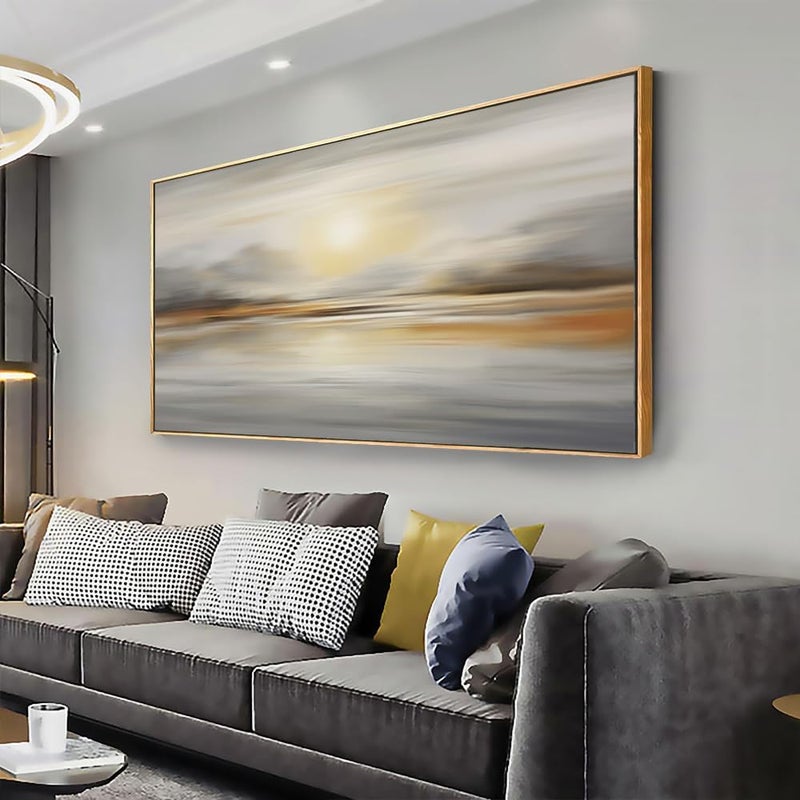 Framed Wall Art Abstract Seascape Canvas Printing Wall Decor Artwork for Living Room Bedroom Dining Room Home Office Decor 20x40inch