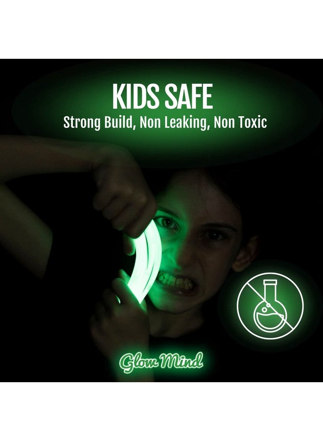 Glow Mind 100 Ultra Bright Glow Sticks Bracelets and Necklaces - Premium Glow in the Dark Party Supplies and Decorations - Bulk 8" Glowsticks Party Favors Pack - Image 4