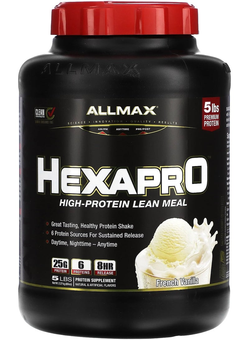 Allmax Hexapro, High-Protein Lean Meal, French Vanilla, 5 lbs (2.27 kg)