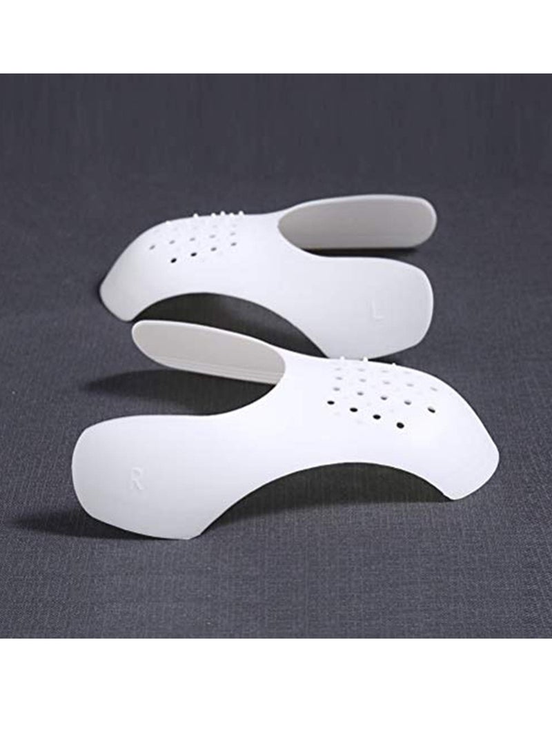 2 Pairs Sneaker Toe Box Crease Protectors Durable Anti Wrinkle Guards for Running and Casual Shoes White Men UK 6-125 Women 5-9 - Image 2