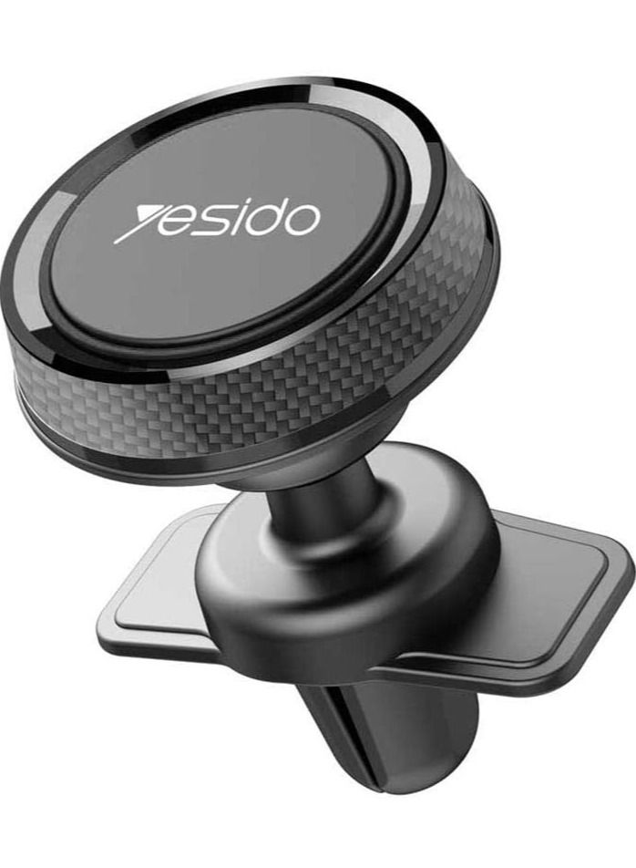 Yesido Mobile Magnetic Car Holder Black, 360 Degree Magnetic Mount Air Vent Cradle Compatible with iPhone 12 mini/12/12 pro, Samsung Galaxy S21/20 or Note Ultra, Huawei and more - Image 1
