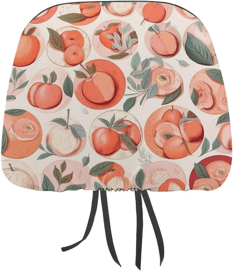 Universal Soft Elastic Car Headrest Cover 1 PCS Round Peach Headrest Protector for SUV Truck - Image 1