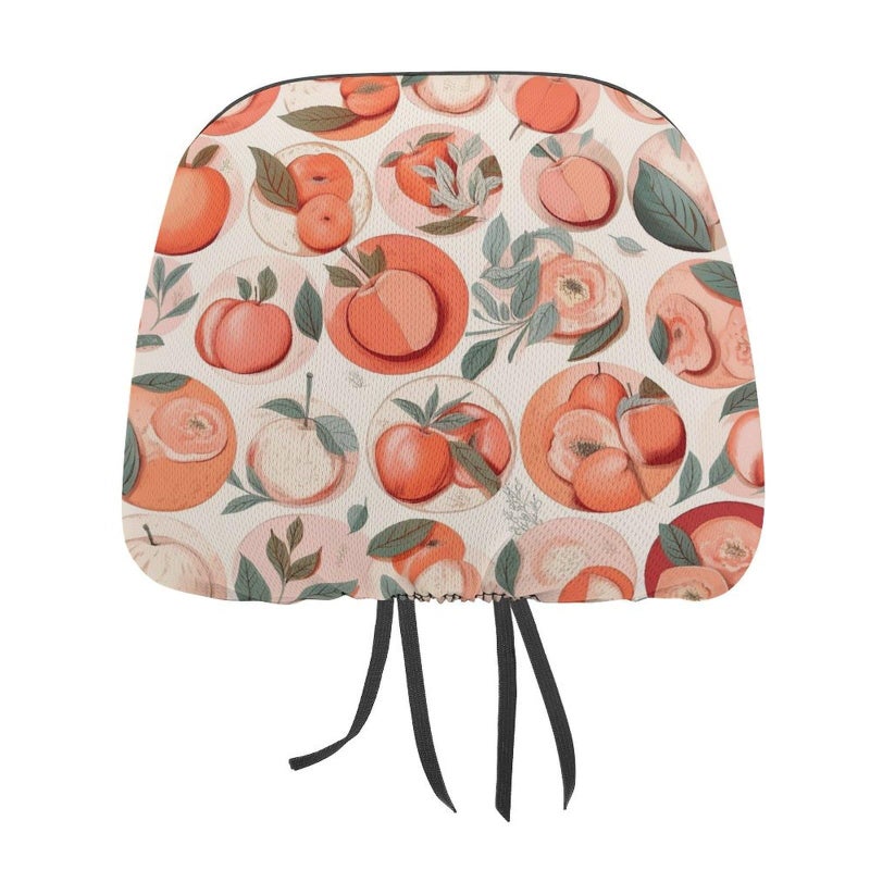 Universal Soft Elastic Car Headrest Cover 1 PCS Round Peach Headrest Protector for SUV Truck - Image 2