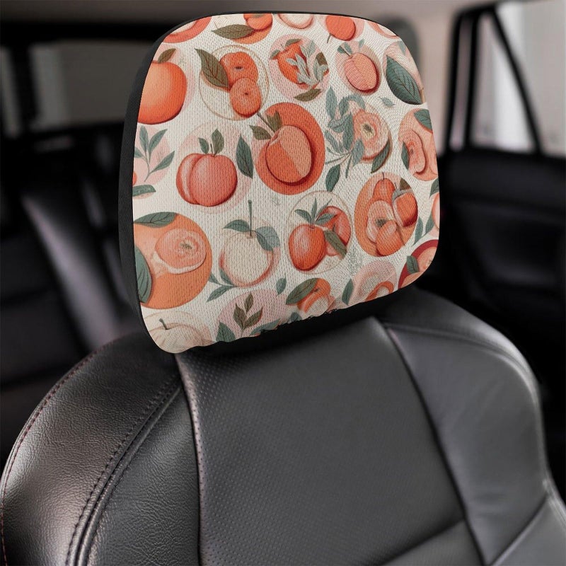 Universal Soft Elastic Car Headrest Cover 1 PCS Round Peach Headrest Protector for SUV Truck - Image 5