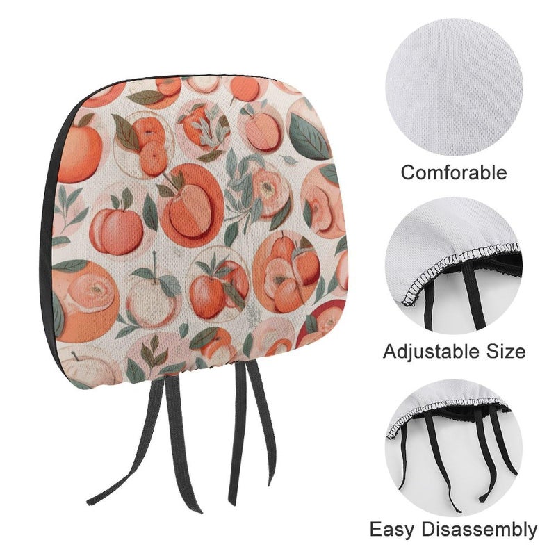 Universal Soft Elastic Car Headrest Cover 1 PCS Round Peach Headrest Protector for SUV Truck - Image 4