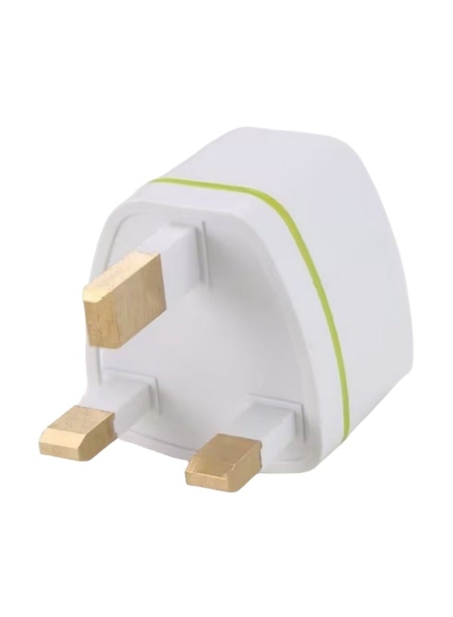 محول قابس طاقة ثلاثي للسفر(نوع جي) للاستخدام في أمريكي/أوروبي/بريطاني/والامارات العربية المتحدة وهونج كونج وغيرهم WD7S أبيض - Image 2