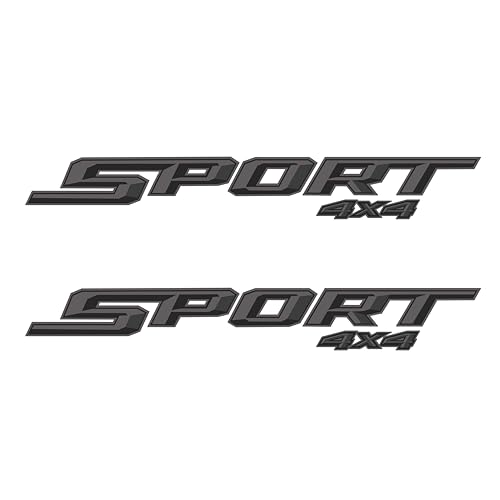 GOLD HOOK Sport 4x4 Decals, Replacement Bedside Stickers, Compatible with Ford F150 XLT F Truck 2015-2023, Premium Series (Sport 4x4 Charcoal) - Image 1