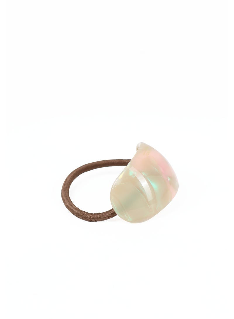 ZAAS Iridescent Pearlescent Shell Hair Elastic Tie - Image 3