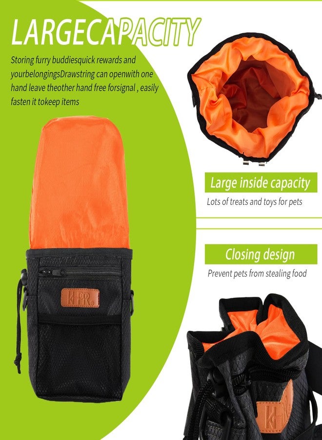 KHPR Dog Treat Training Pouch Easily Carries Pet Toys Kibble, Treats Built-in Poop Bag Dispenser 3 Ways to Wear Comes with a Foldable Silicone Bowl (Black) - Image 5