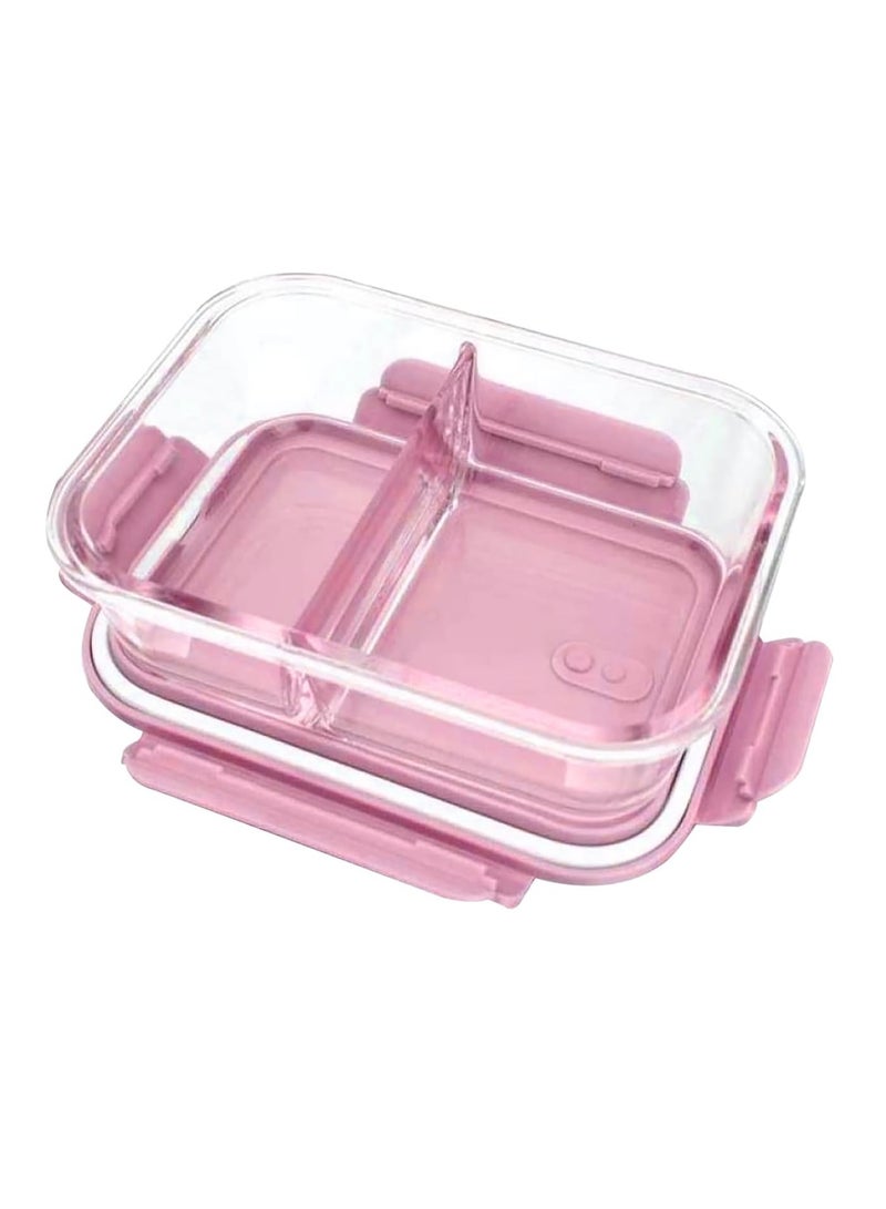 DUNISO Glass Meal Prep Containers，Leak Proof Lunch Box，Food Storage Containers with Lids，with 2 Compartment，for Microwave, Oven, Freezer and Dishwasher, BPA Free，1000ML，Pink - Image 2